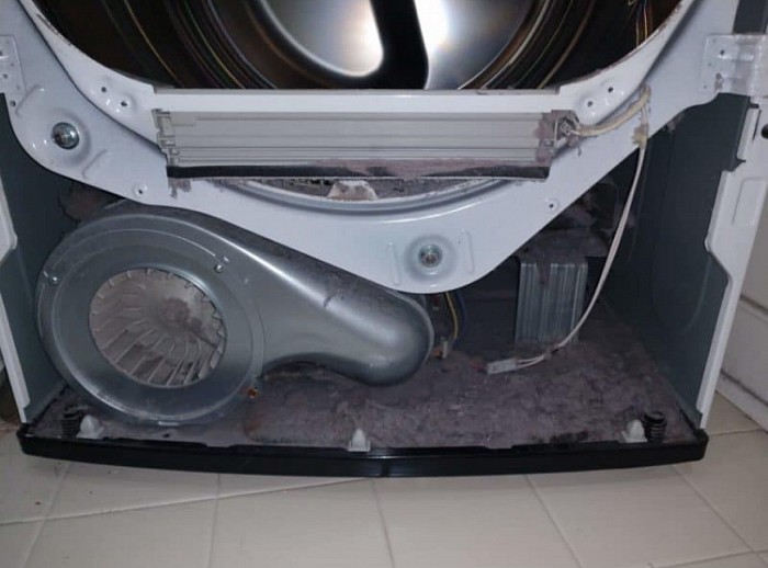 Dryer Cabinet Before Internal Cleaning