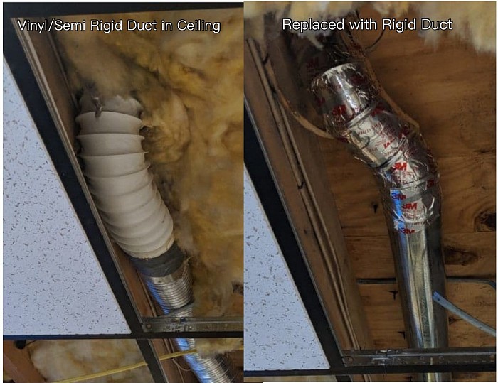 Replace Vinyl Duct with Rigid
