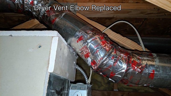 Dryer Vent Elbow Replaced